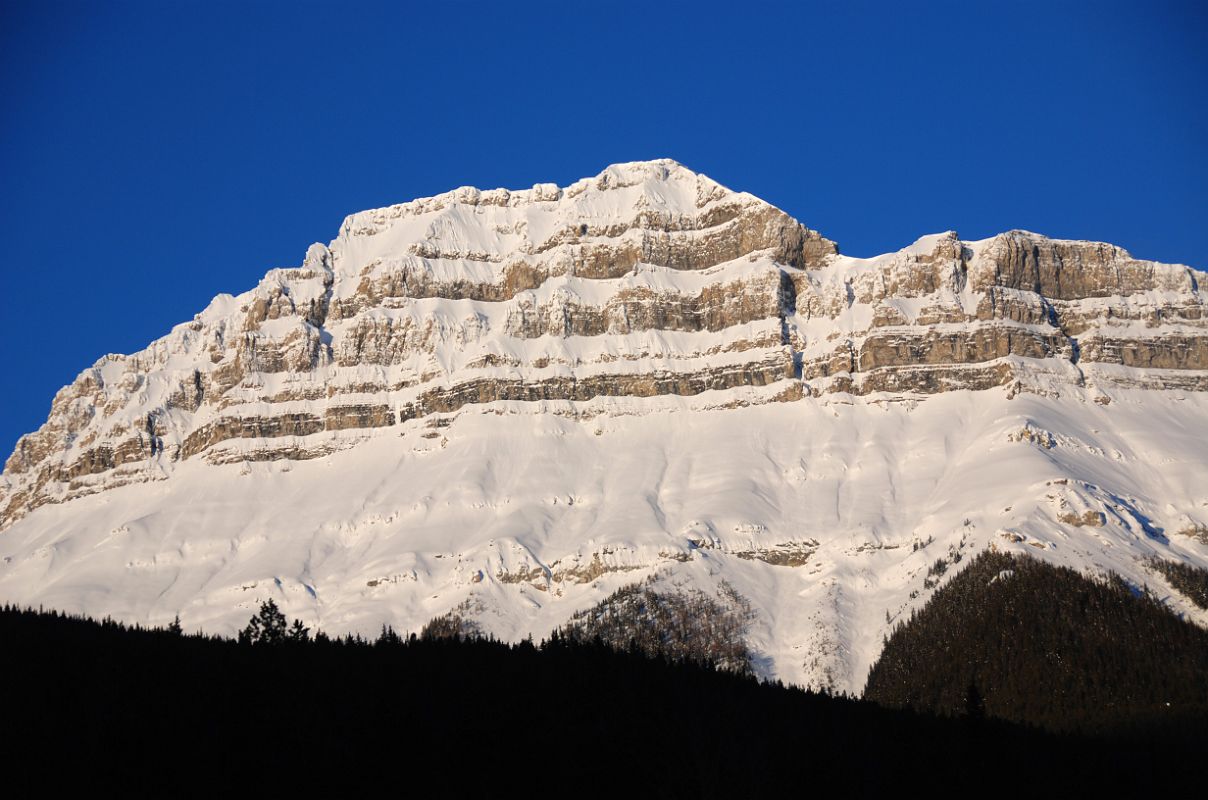 16A Pilot Mountain Close Up Early Morning From Trans Canada Highway Just After Leaving Banff Towards Lake Louise in Winter